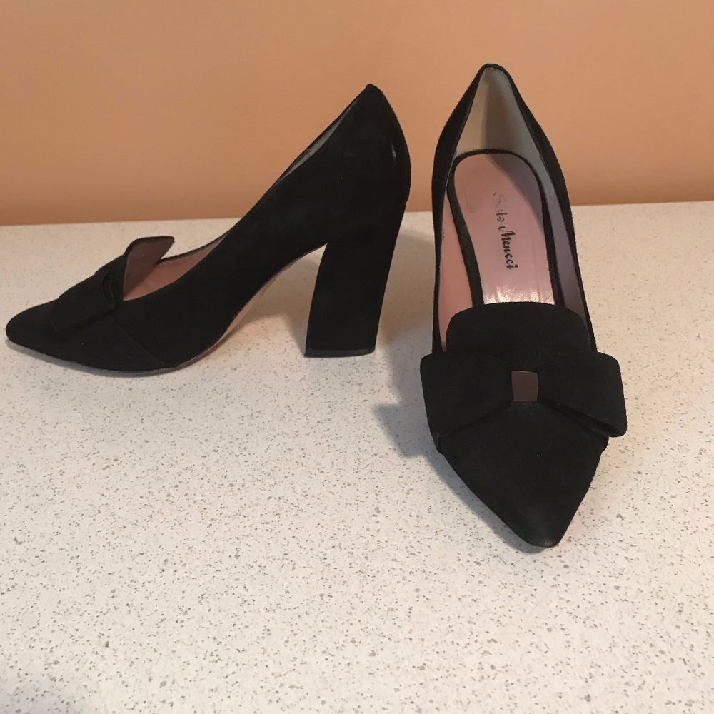 Sesto Meucci Black Suede Pumps Size 7.5